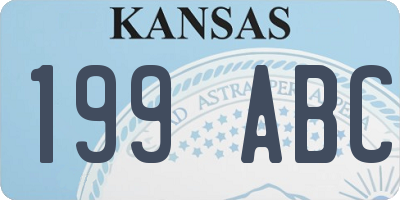 KS license plate 199ABC