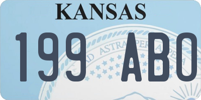 KS license plate 199ABO