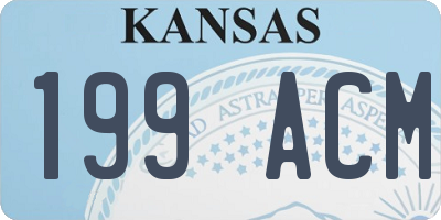 KS license plate 199ACM