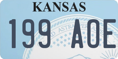 KS license plate 199AOE