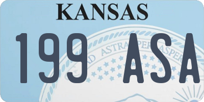 KS license plate 199ASA