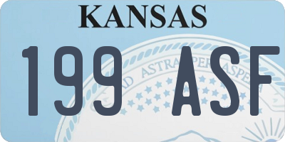 KS license plate 199ASF