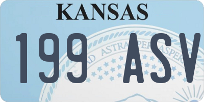 KS license plate 199ASV
