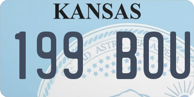 KS license plate 199BOU