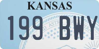 KS license plate 199BWY