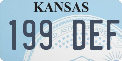 KS license plate 199DEF