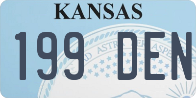KS license plate 199DEN