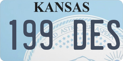 KS license plate 199DES