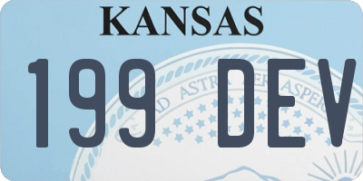 KS license plate 199DEV