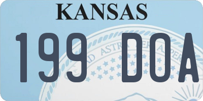 KS license plate 199DOA