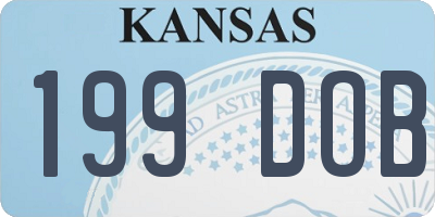 KS license plate 199DOB