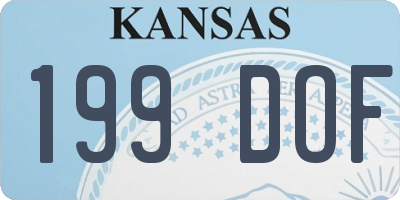 KS license plate 199DOF