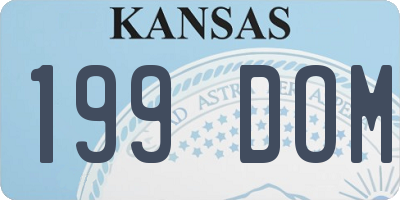 KS license plate 199DOM