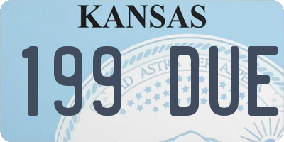 KS license plate 199DUE