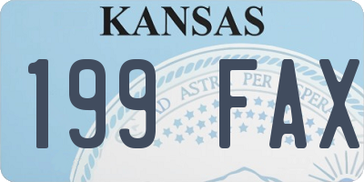 KS license plate 199FAX