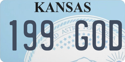 KS license plate 199GOD