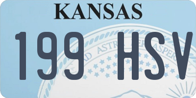 KS license plate 199HSV