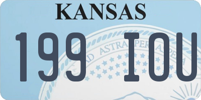 KS license plate 199IOU