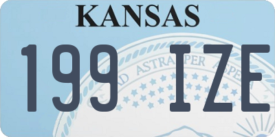 KS license plate 199IZE