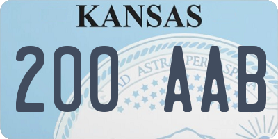 KS license plate 200AAB
