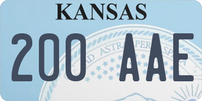 KS license plate 200AAE