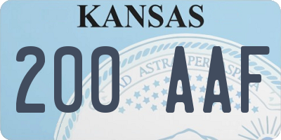 KS license plate 200AAF