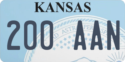 KS license plate 200AAN