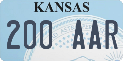 KS license plate 200AAR