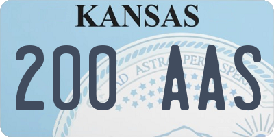 KS license plate 200AAS