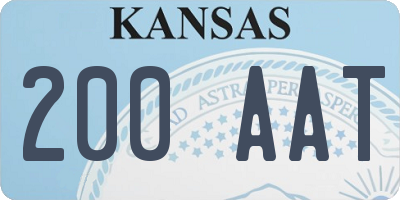 KS license plate 200AAT