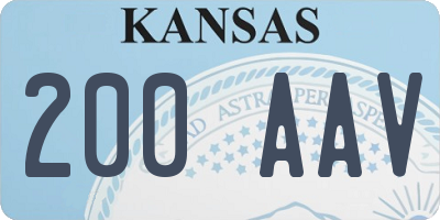 KS license plate 200AAV