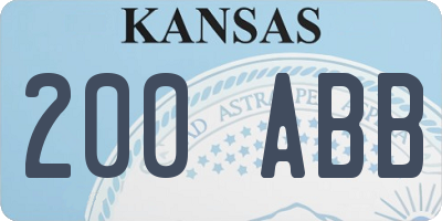 KS license plate 200ABB