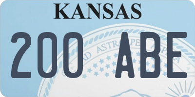 KS license plate 200ABE