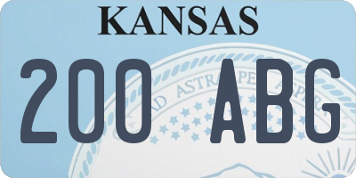 KS license plate 200ABG