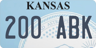 KS license plate 200ABK
