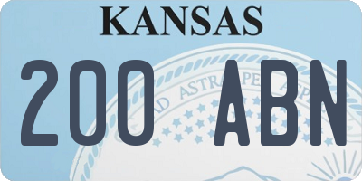 KS license plate 200ABN