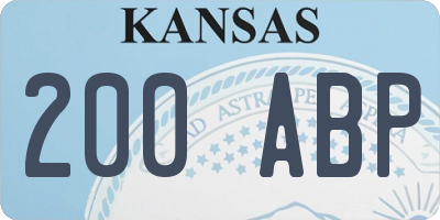 KS license plate 200ABP