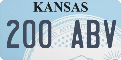 KS license plate 200ABV