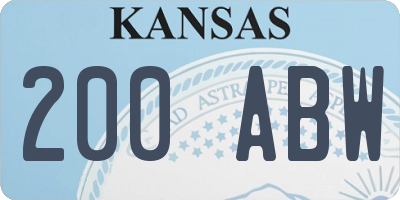 KS license plate 200ABW