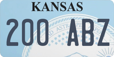 KS license plate 200ABZ