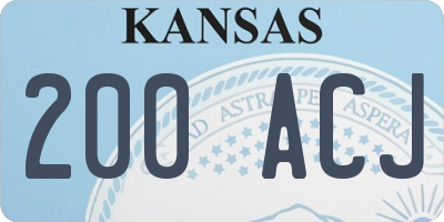 KS license plate 200ACJ