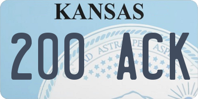 KS license plate 200ACK