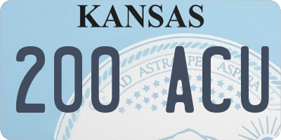 KS license plate 200ACU