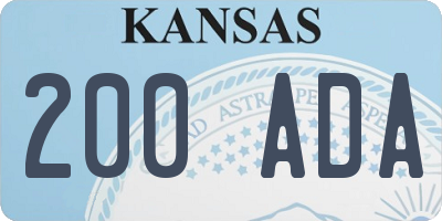 KS license plate 200ADA