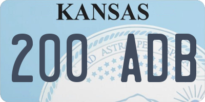 KS license plate 200ADB