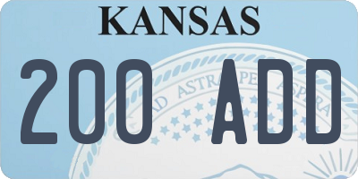 KS license plate 200ADD