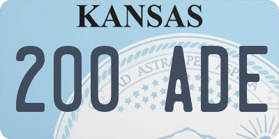 KS license plate 200ADE