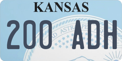 KS license plate 200ADH
