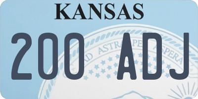 KS license plate 200ADJ