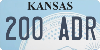KS license plate 200ADR
